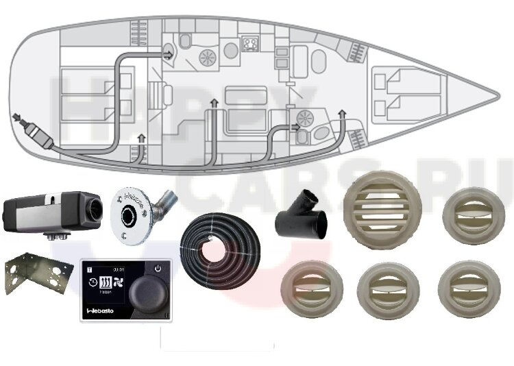 Судовой комплект Webasto Air Top Evo 40  с пятью дефлекторами